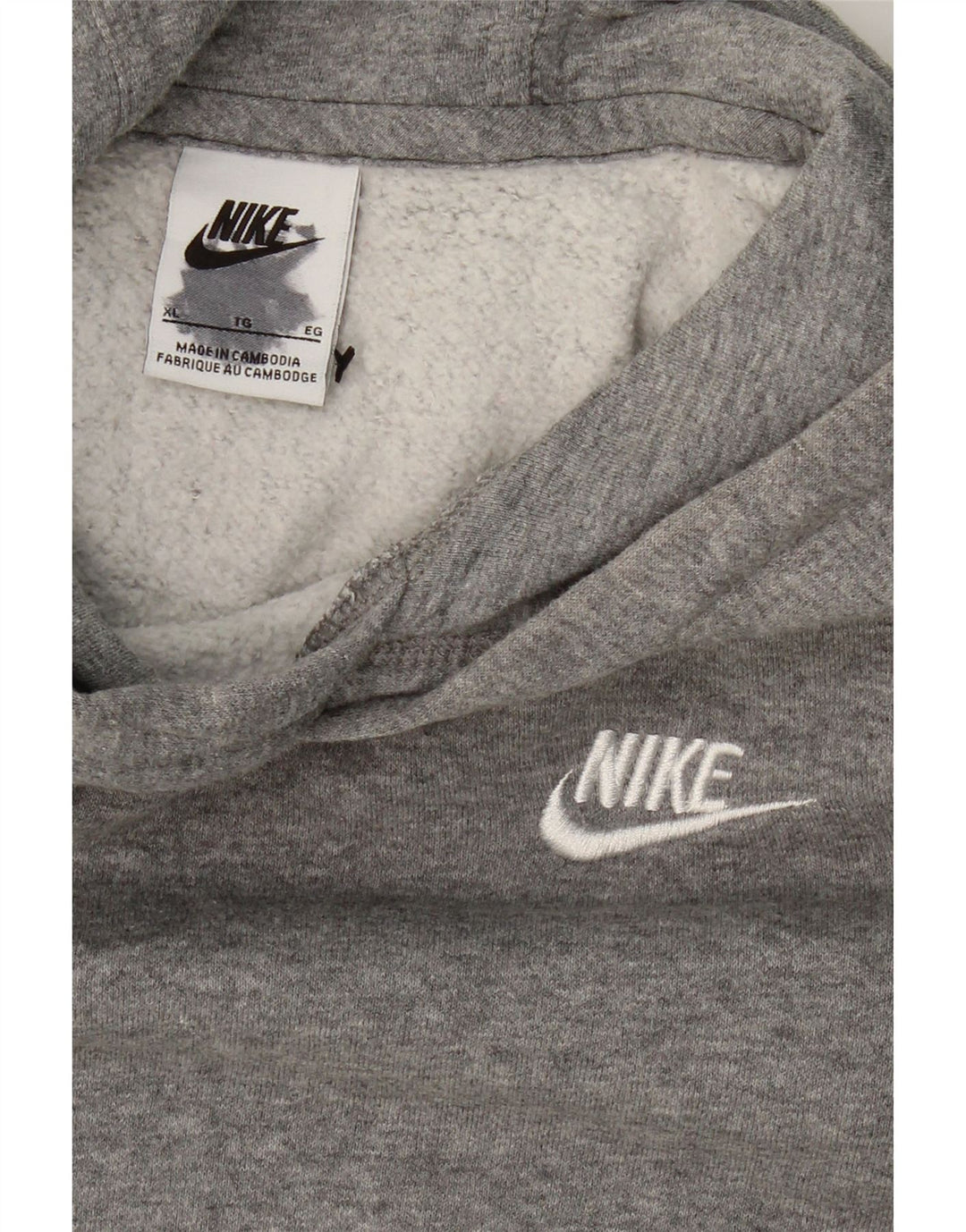NIKE Womens Hoodie Jumper UK 18 XL Grey Flecked Cotton Vintage Nike and Second-Hand Nike from Messina Hembry 