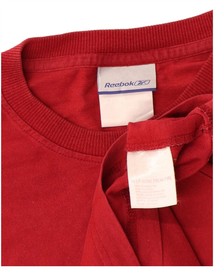 Camiseta masculina Reebok Top pequeno algodão vermelho