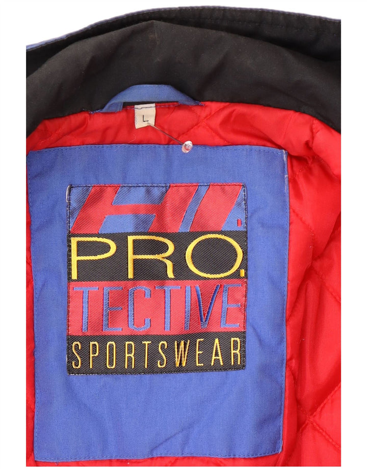 Jaqueta de esqui masculina vintage UK 40 grande azul