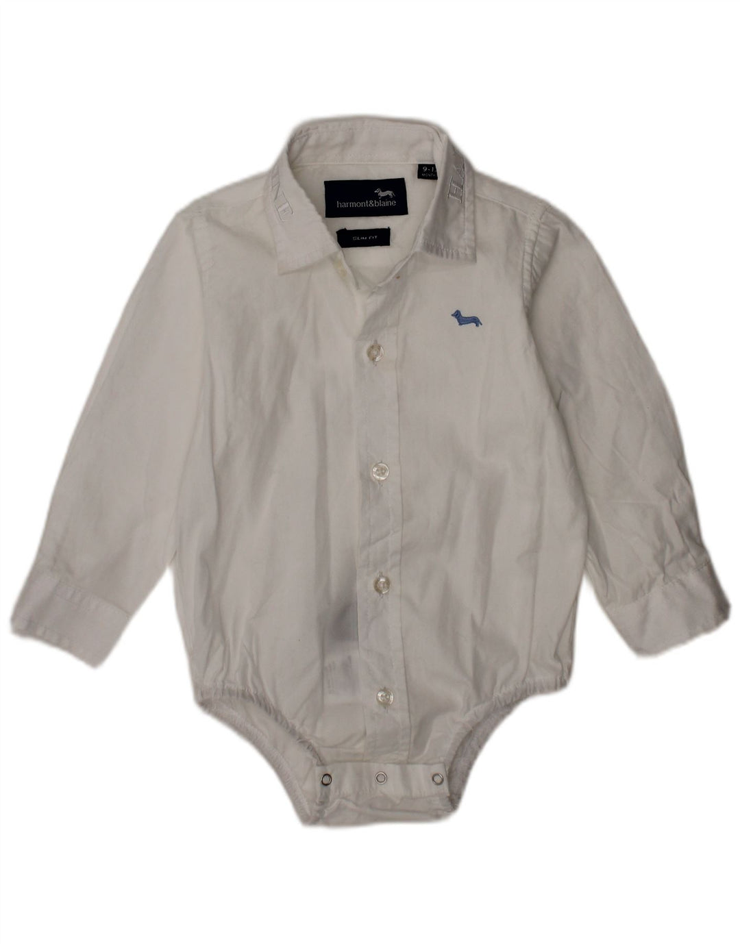 Macacão slim fit HARMONT & BLAINE para meninos de 9 a 12 meses branco