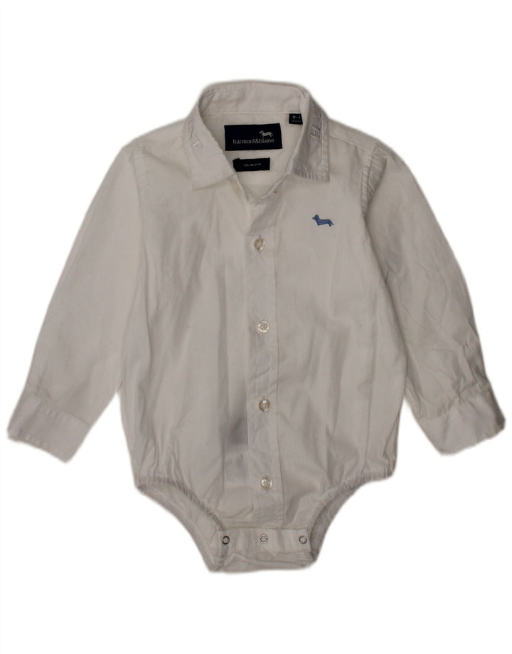 Macacão slim fit HARMONT & BLAINE para meninos de 9 a 12 meses branco