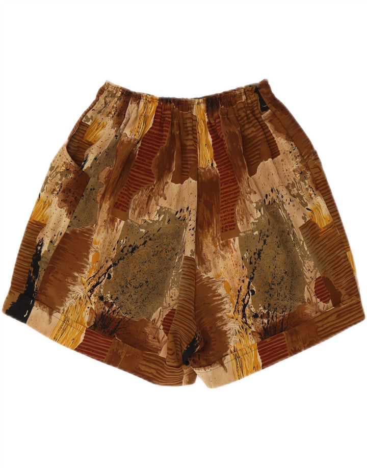 VINTAGE Womens High Waist Casual Shorts W28 Medium Brown Patchwork