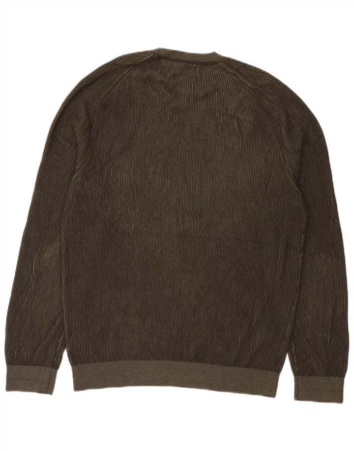 Suéter masculino Massimo Dutti com gola redonda e algodão cáqui XL