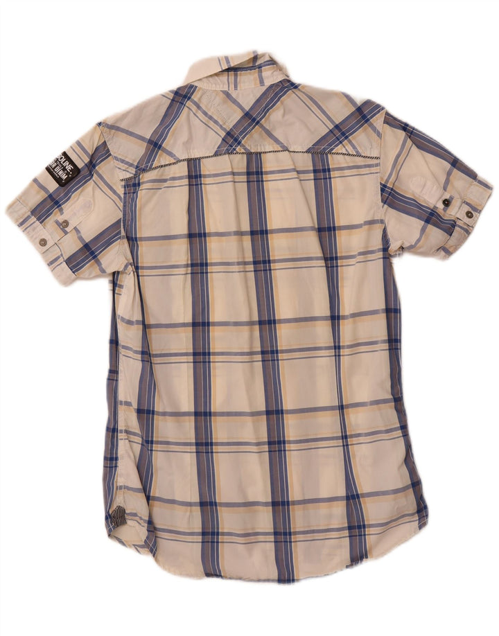 TOMMY HILFIGER Mens Short Sleeve Shirt Small Blue Check Cotton