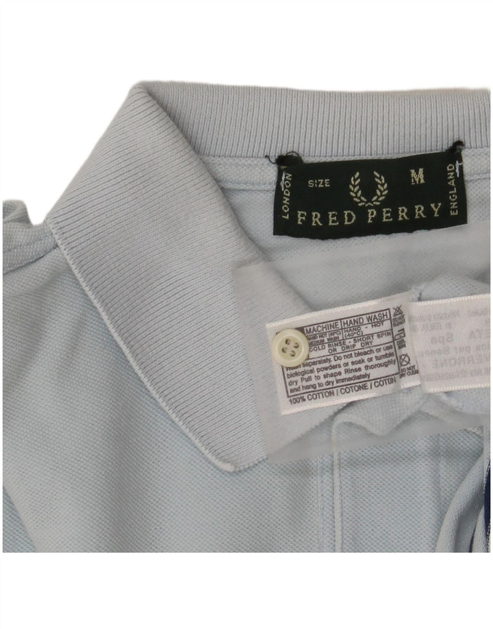 Camisa polo masculina Fred Perry de algodão listrado azul médio