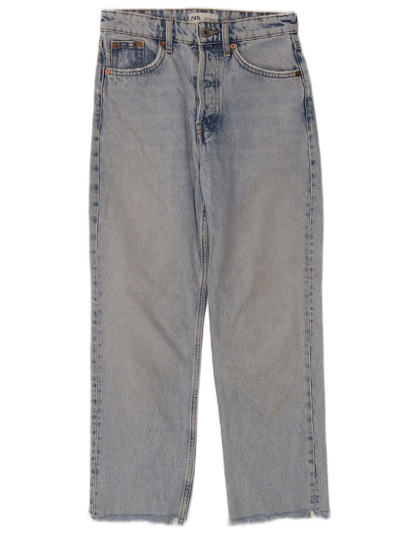 Calça jeans reta feminina Zara EU 34 2XS W24 L25 azul