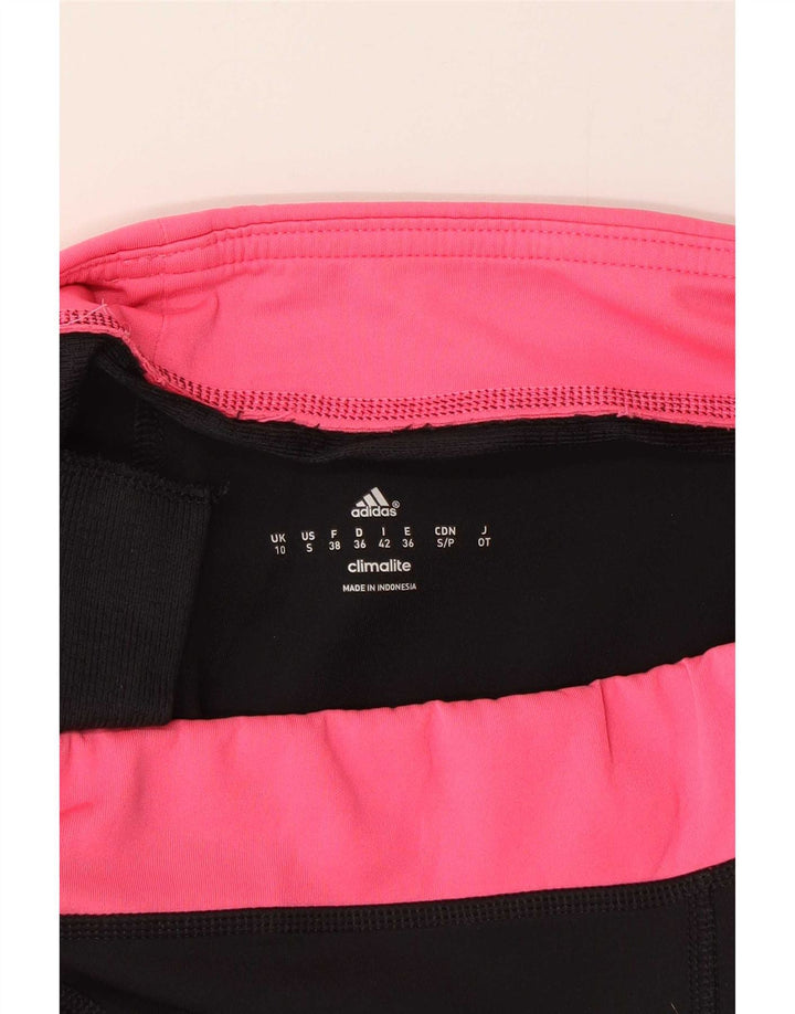 Adidas Womens Capri Leggings UK 10 Pequeno Preto Colourblock Poliéster