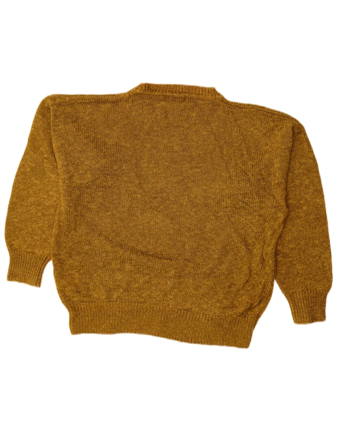 Suéter feminino VINTAGE com gola redonda Reino Unido 14 médio cáqui Argyle/Diamante