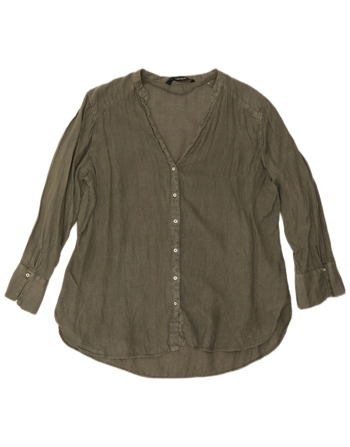 Blusa feminina ZARA UK 18 XL Caqui