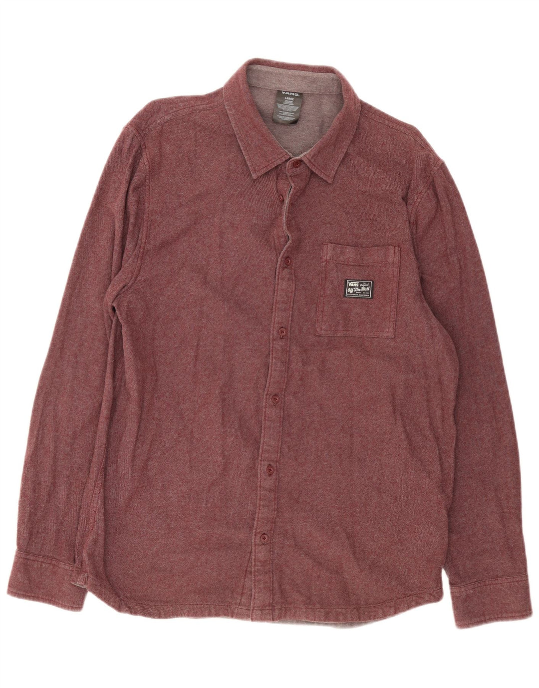 Camisa masculina de flanela Vans grande algodão Borgonha