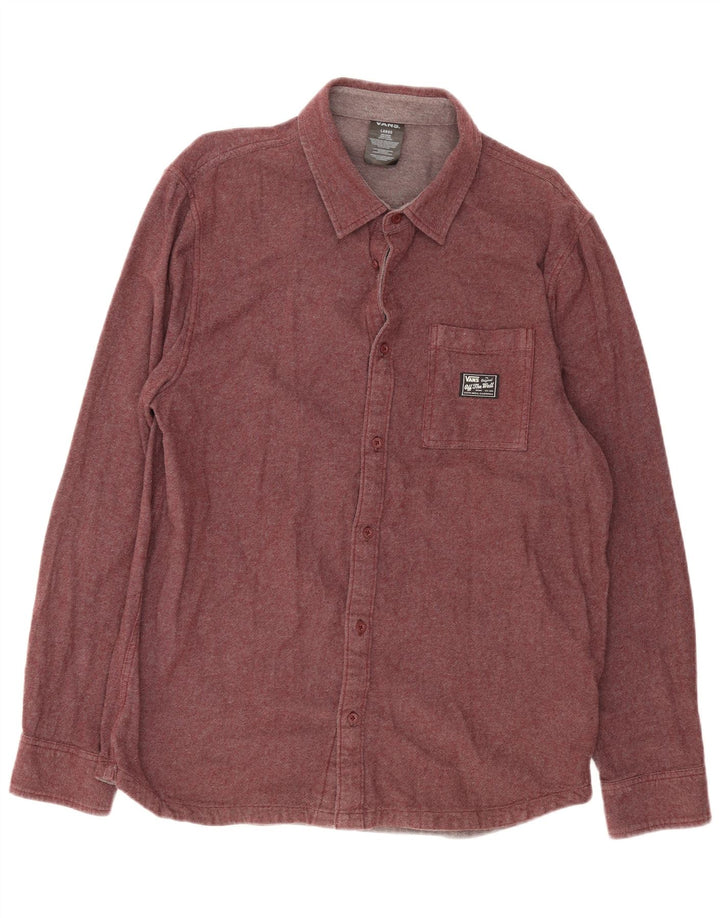 Camisa masculina de flanela Vans grande algodão Borgonha