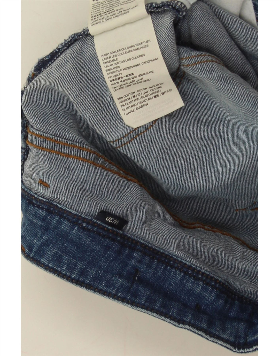 Shorts jeans feminino SUPERDRY W30 algodão azul médio