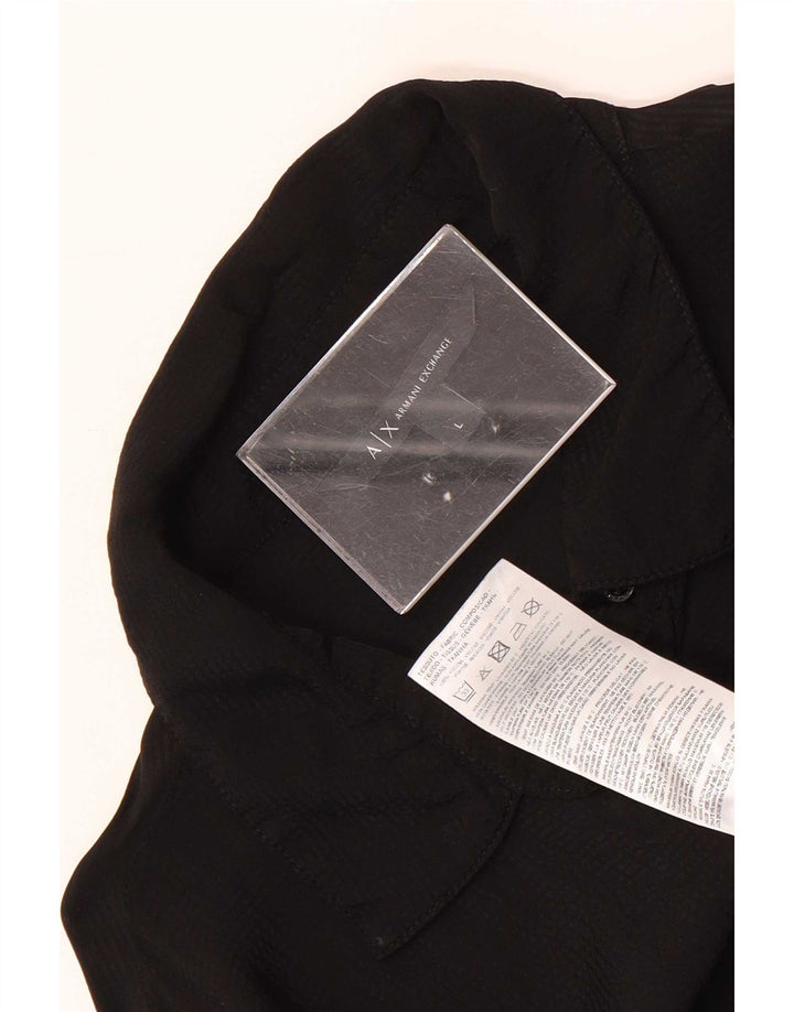 Blusa feminina Armani Exchange UK 14 grande viscose preta