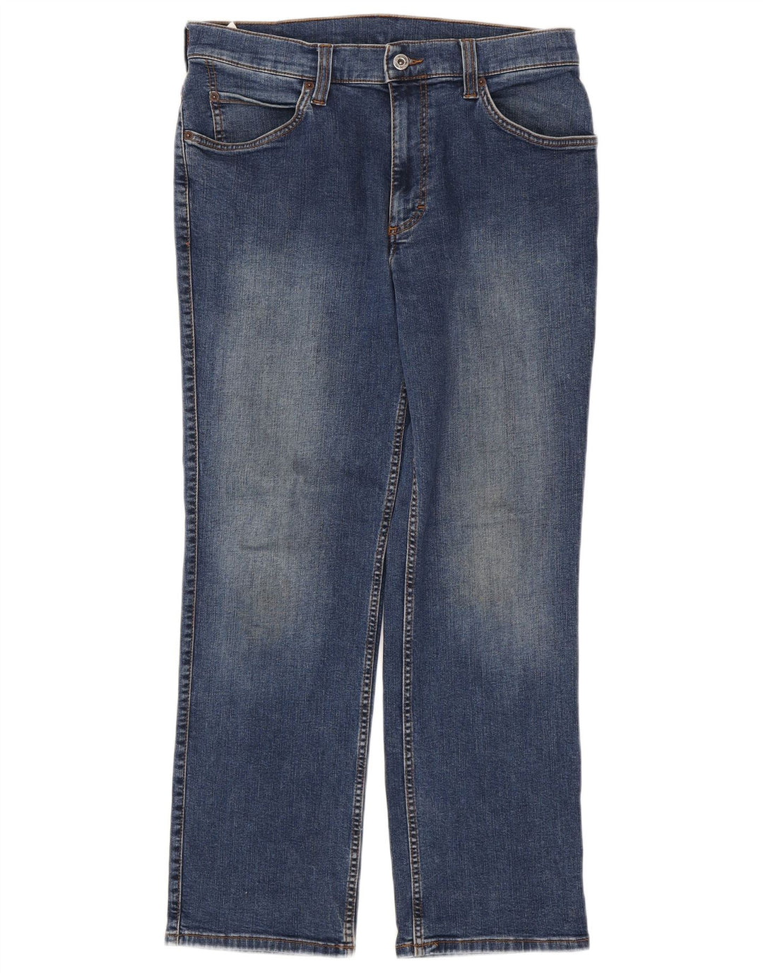 MUSTANG Masculino Oklahoma Straight Jeans W34 L30 Azul Algodão