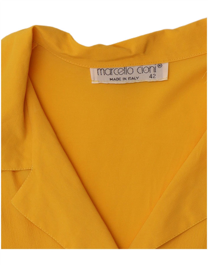 Blusa feminina de manga curta Marcello Cioni IT 42 médio amarelo