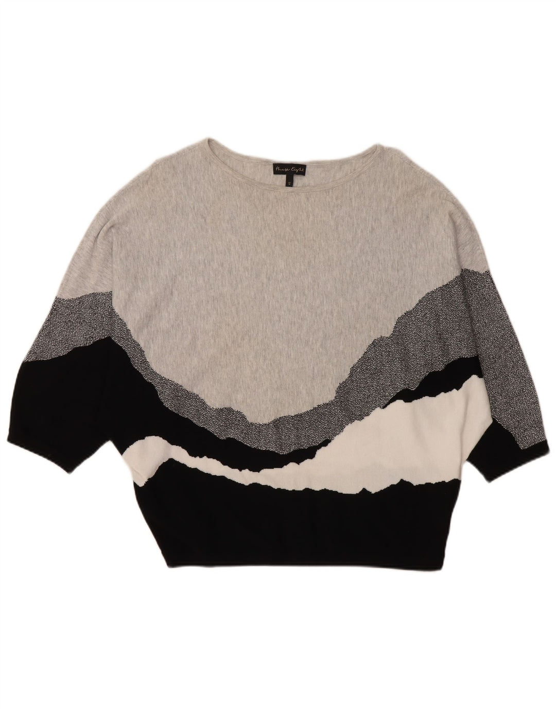 Suéter feminino PHASE EIGHT com gola canoa grande Reino Unido 14 cinza médio