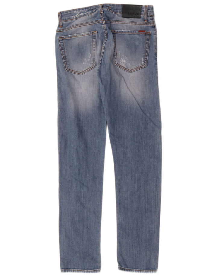 Liu Jo Calça jeans masculina desgastada W30 L32 algodão azul