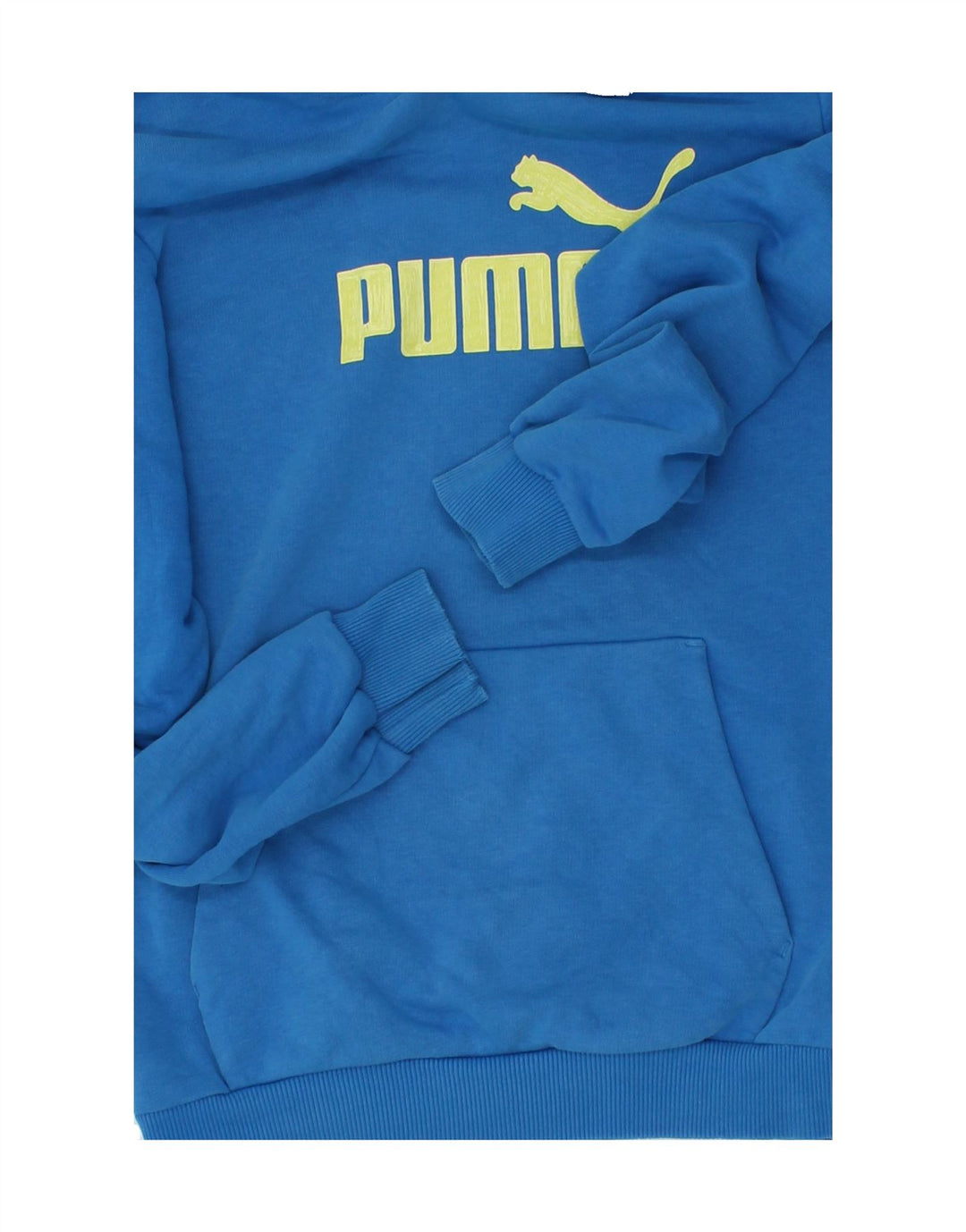 PUMA Boys Graphic Hoodie Jumper 13-14 Years Blue Cotton Vintage Puma and Second-Hand Puma from Messina Hembry 