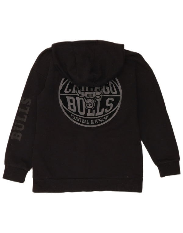 Suéter com capuz gráfico NBA Boys Chicago Bulls 10-11 anos algodão preto