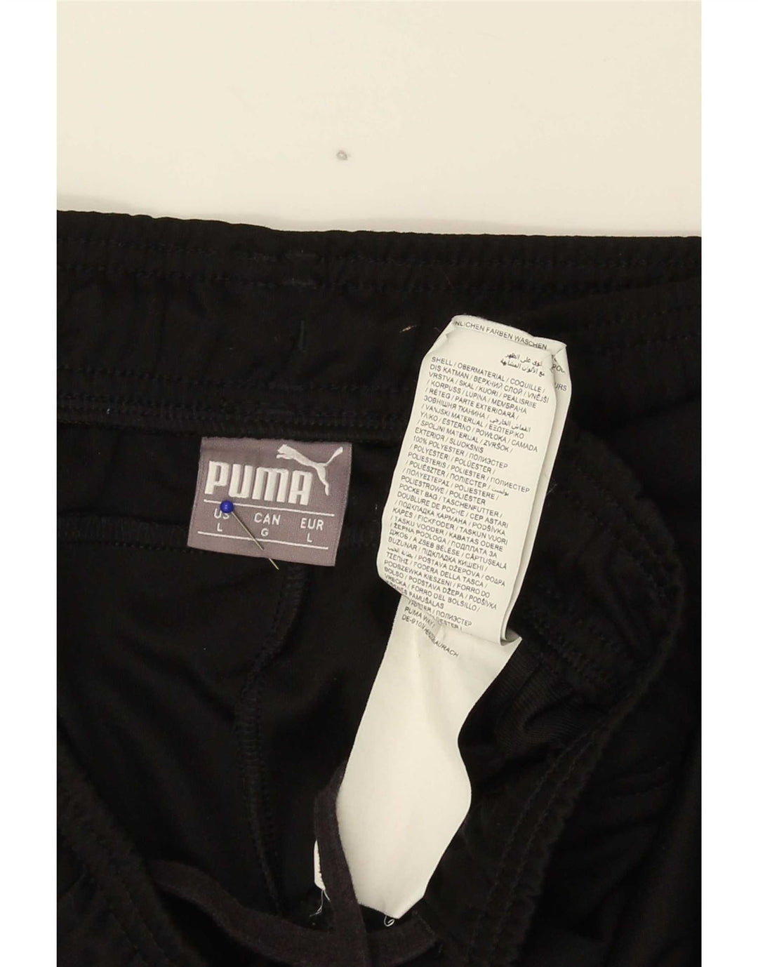 Calça de treino masculina Puma grande poliéster preto