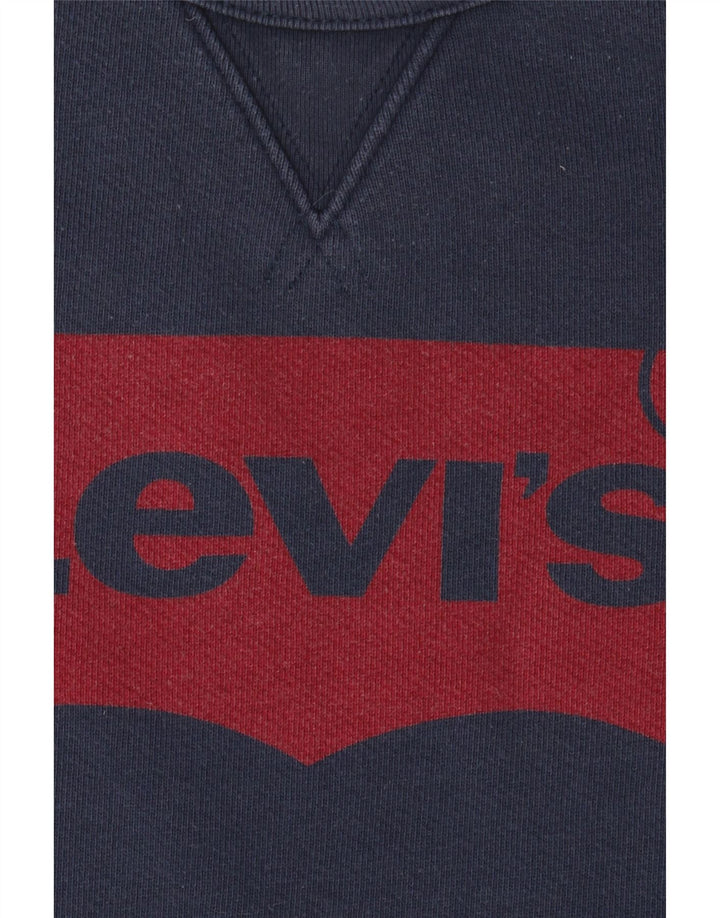 Moletom gráfico masculino LEVI'S Jumper XL azul marinho algodão