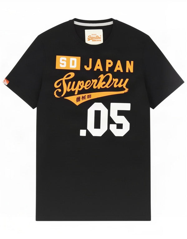 Camiseta gráfica masculina Superdry Top XL algodão preto