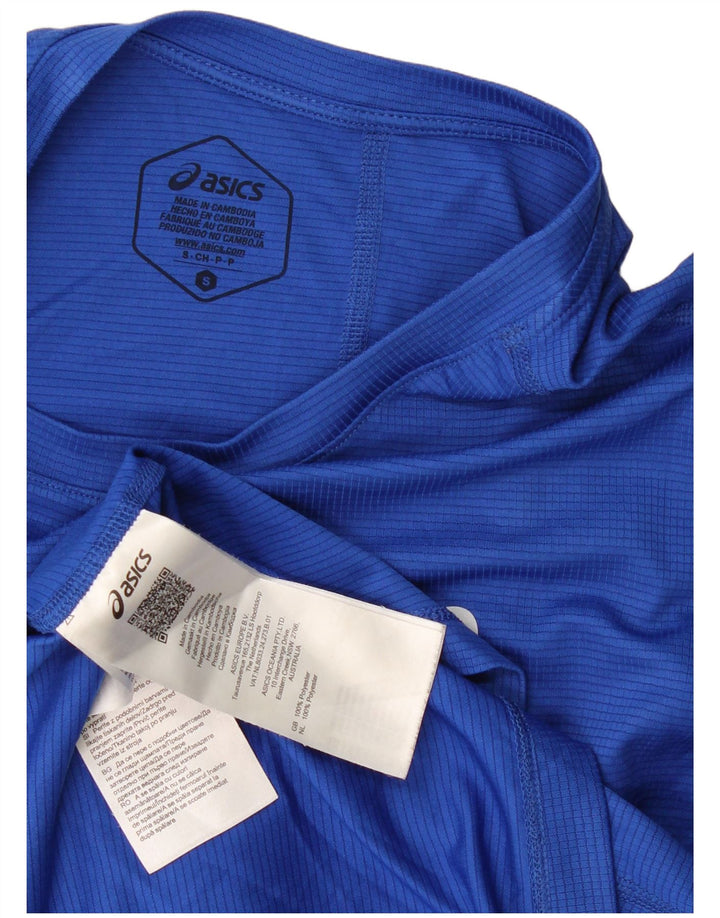 Camiseta masculina Asics Top pequeno azul poliéster