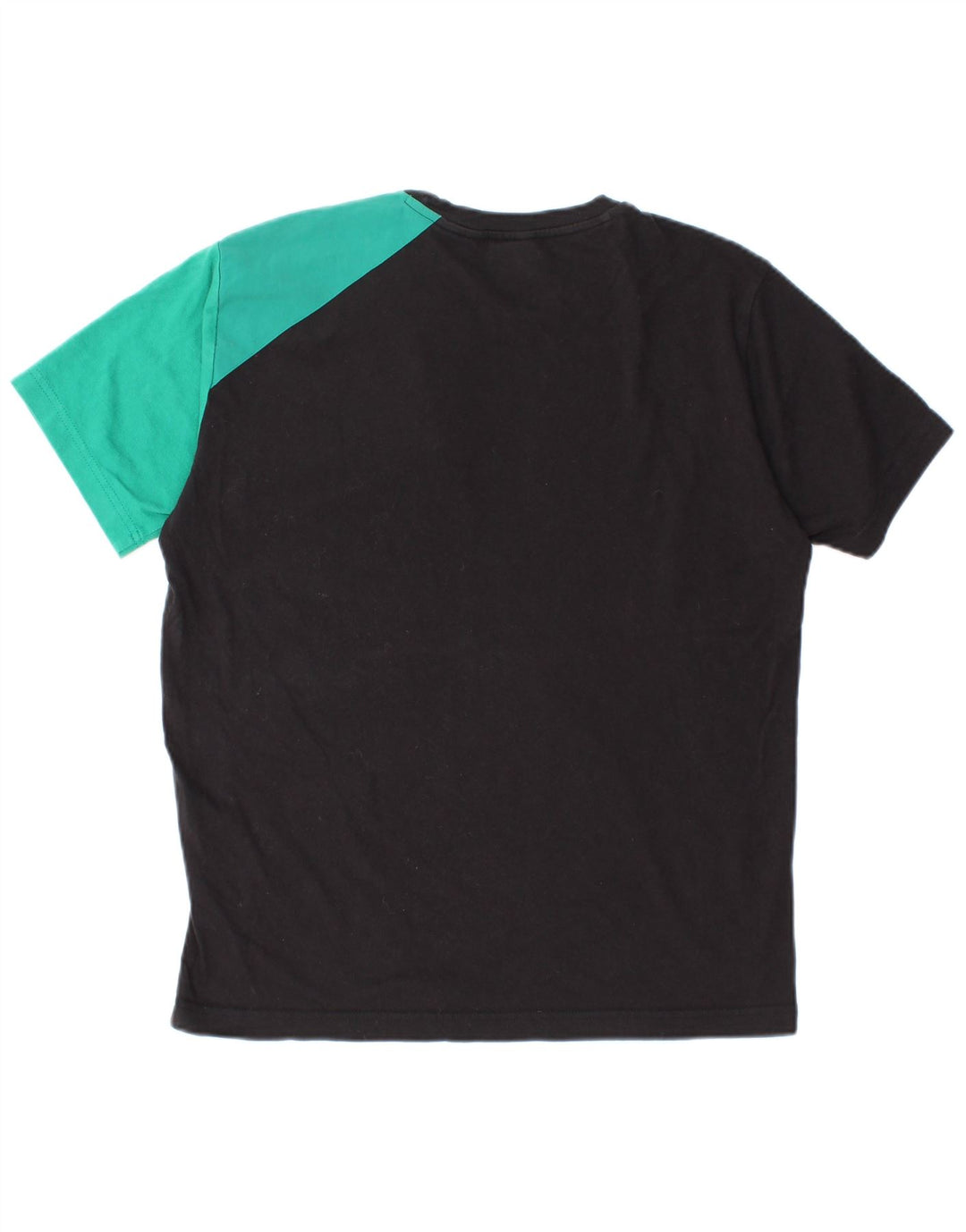 Camiseta masculina Champion pequena preta colorida em algodão