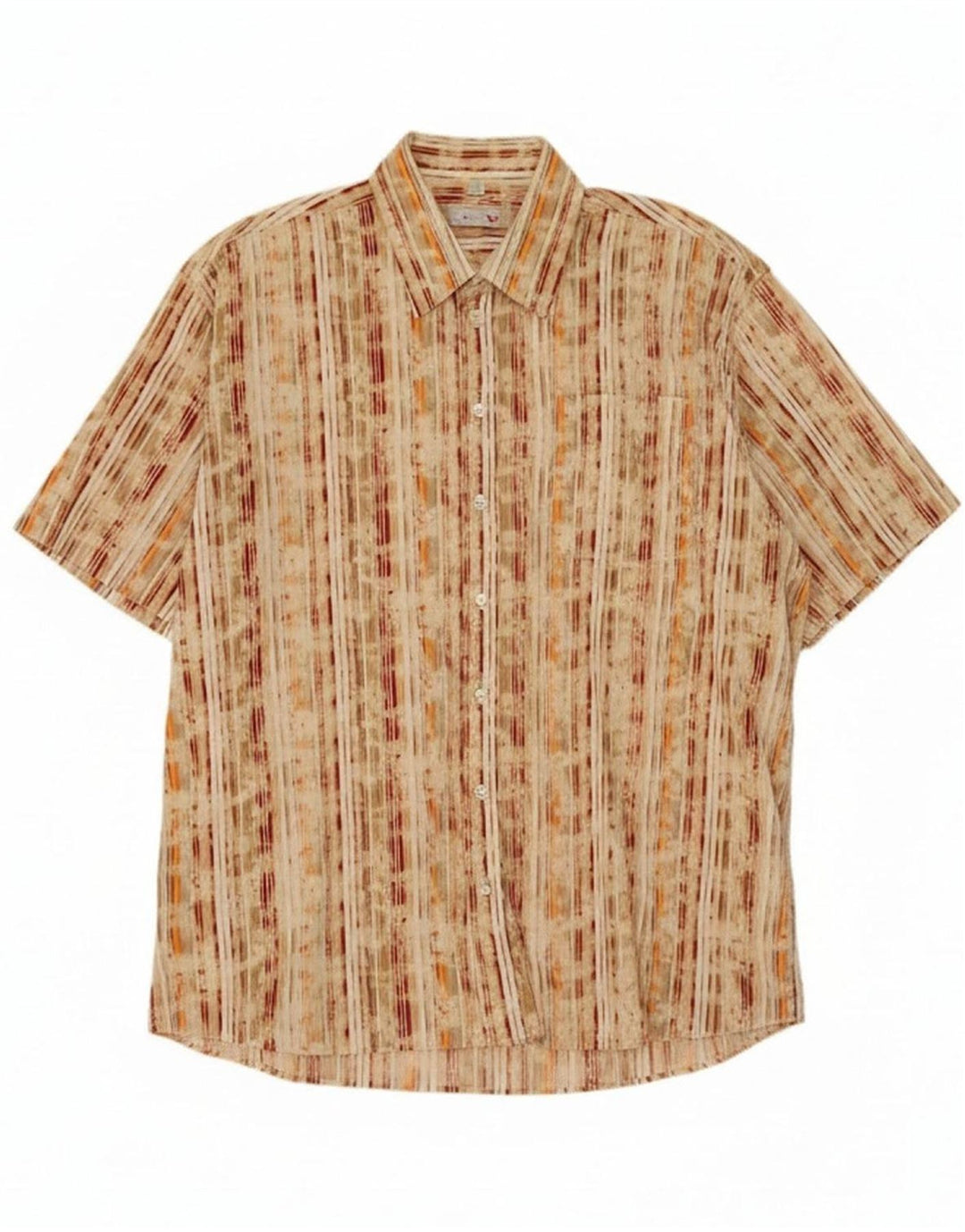 Camisa masculina de manga curta PAUL SMITH 2XL listrada bege