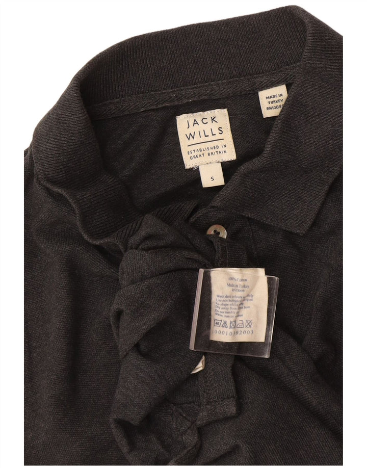 Camisa polo masculina Jack Wills pequena algodão cinza