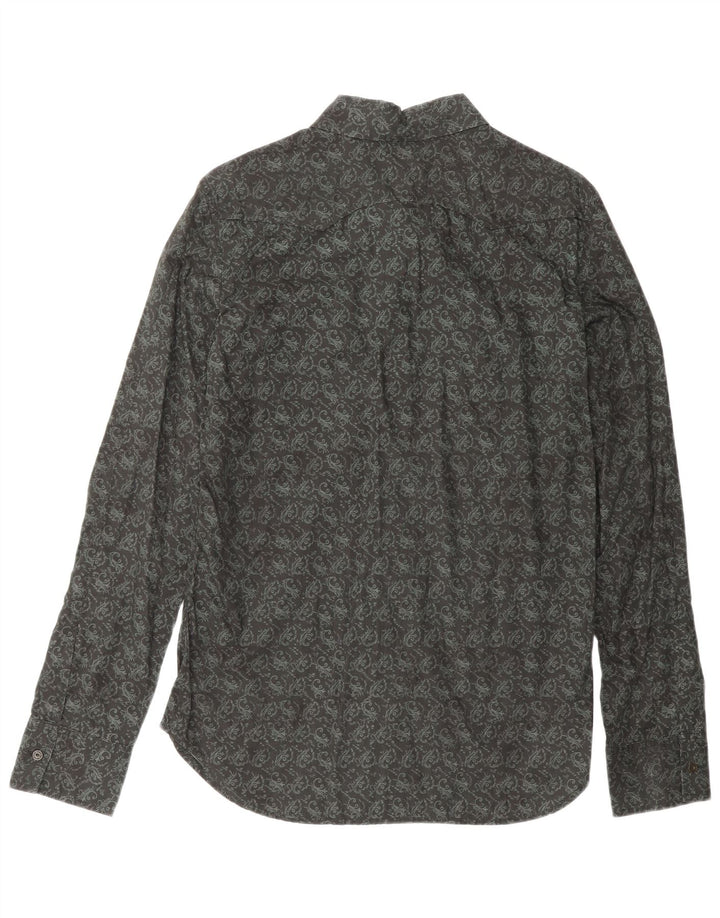 Camisa masculina diesel média preta algodão Paisley