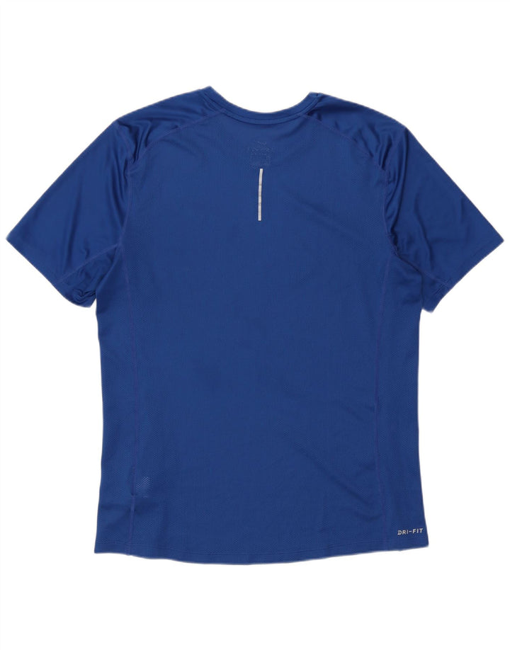 Nike Mens Dri Fit Camiseta Top Médio Azul Poliéster