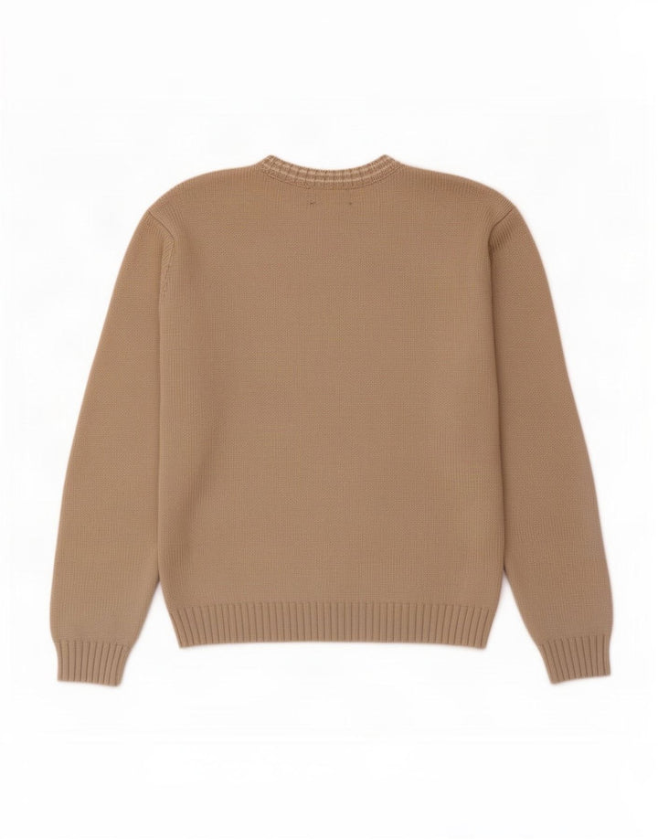 Suéter masculino Marks & Spencer Blue Harbor com gola redonda, grande bege