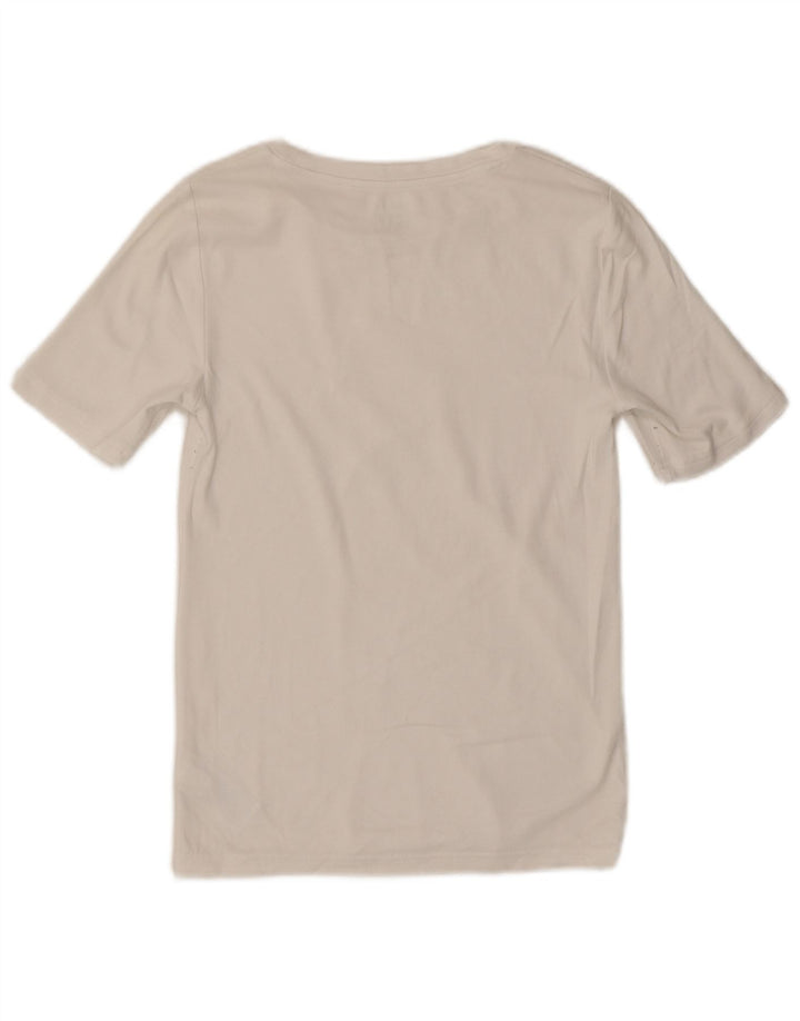 Camiseta feminina GAP de ajuste moderno UK 12 algodão branco médio