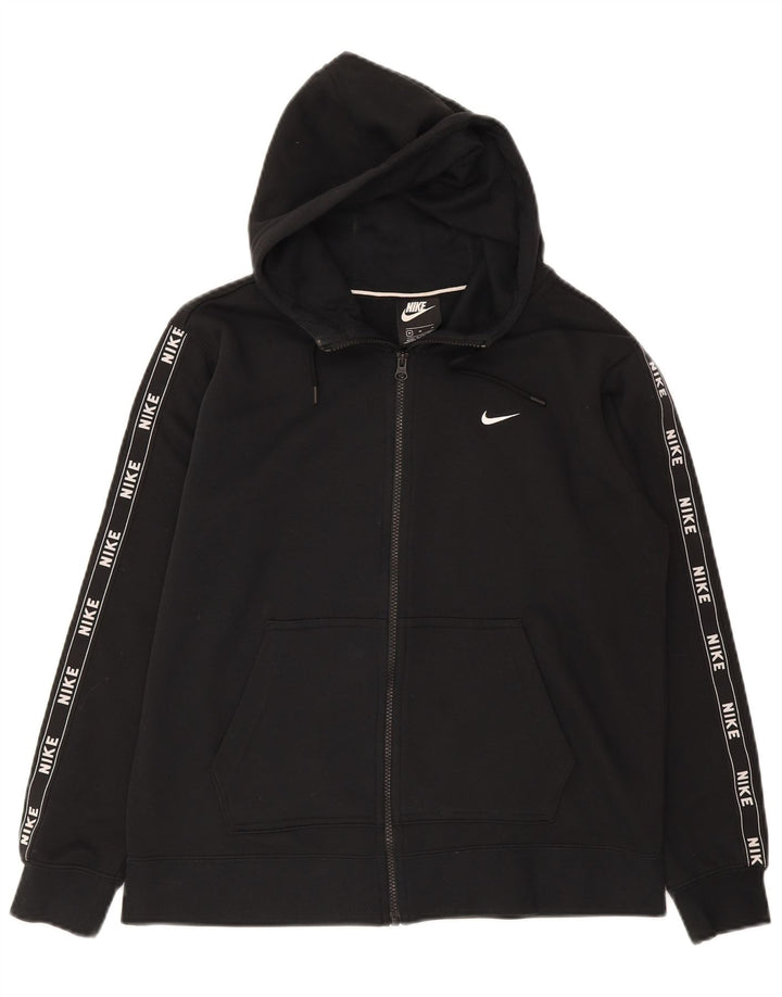 Suéter masculino Nike Graphic Zip com capuz médio algodão preto