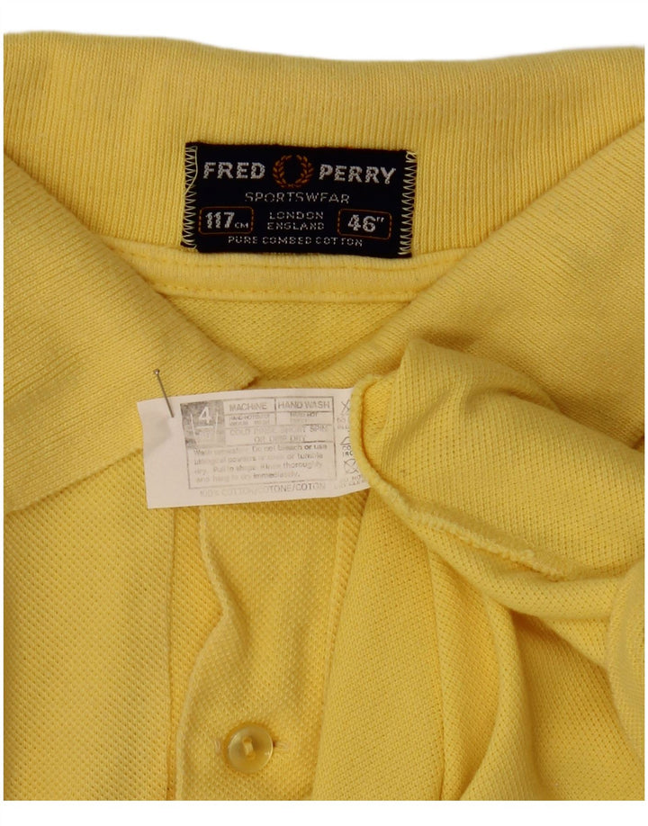Camisa polo masculina Fred Perry grande algodão amarelo