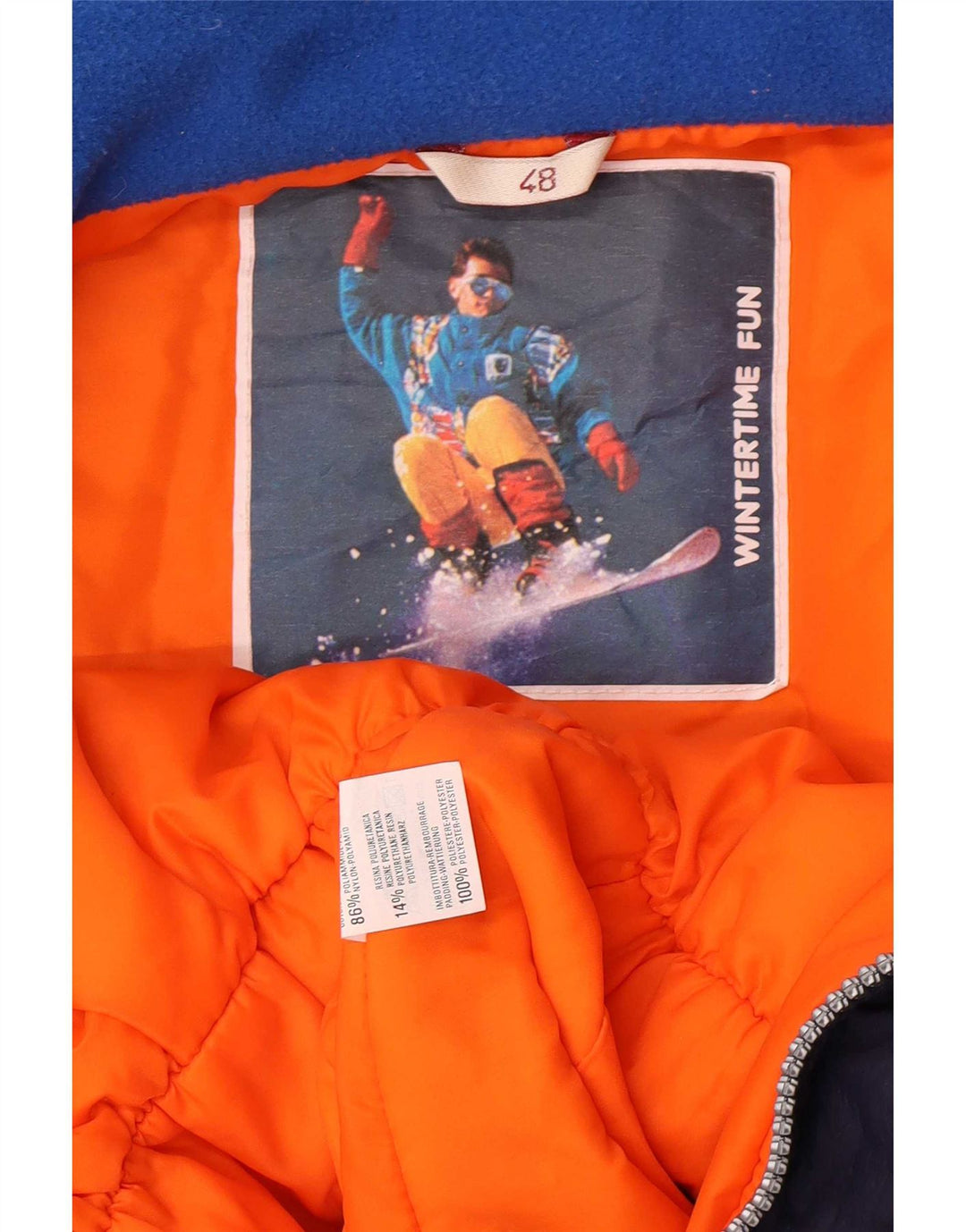 Macacão de esqui masculino vintage IT 48 médio azul marinho colorblock poliamida
