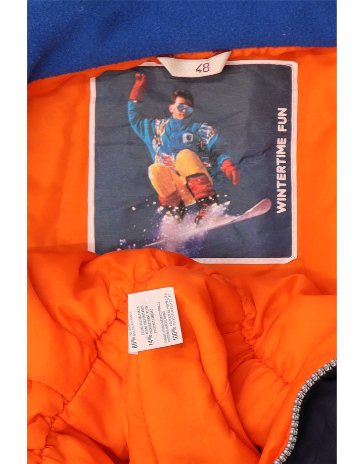 Macacão de esqui masculino vintage IT 48 médio azul marinho colorblock poliamida