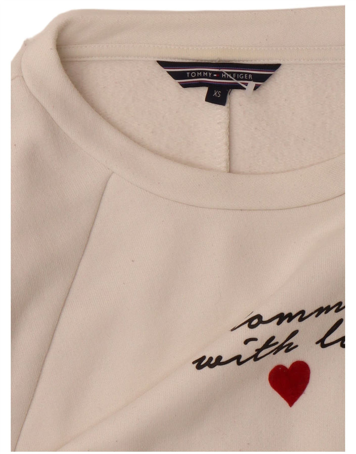 TOMMY HILFIGER Suéter feminino oversized cropped UK 6 XS branco