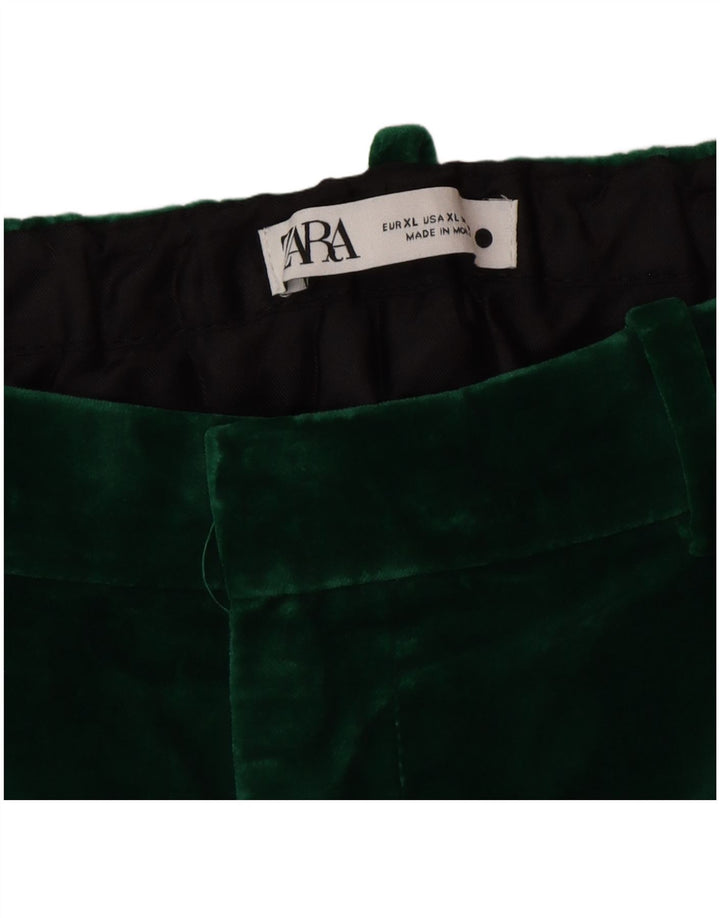 Zara Calça Capri Feminina De Veludo XL W32 L23 Verde