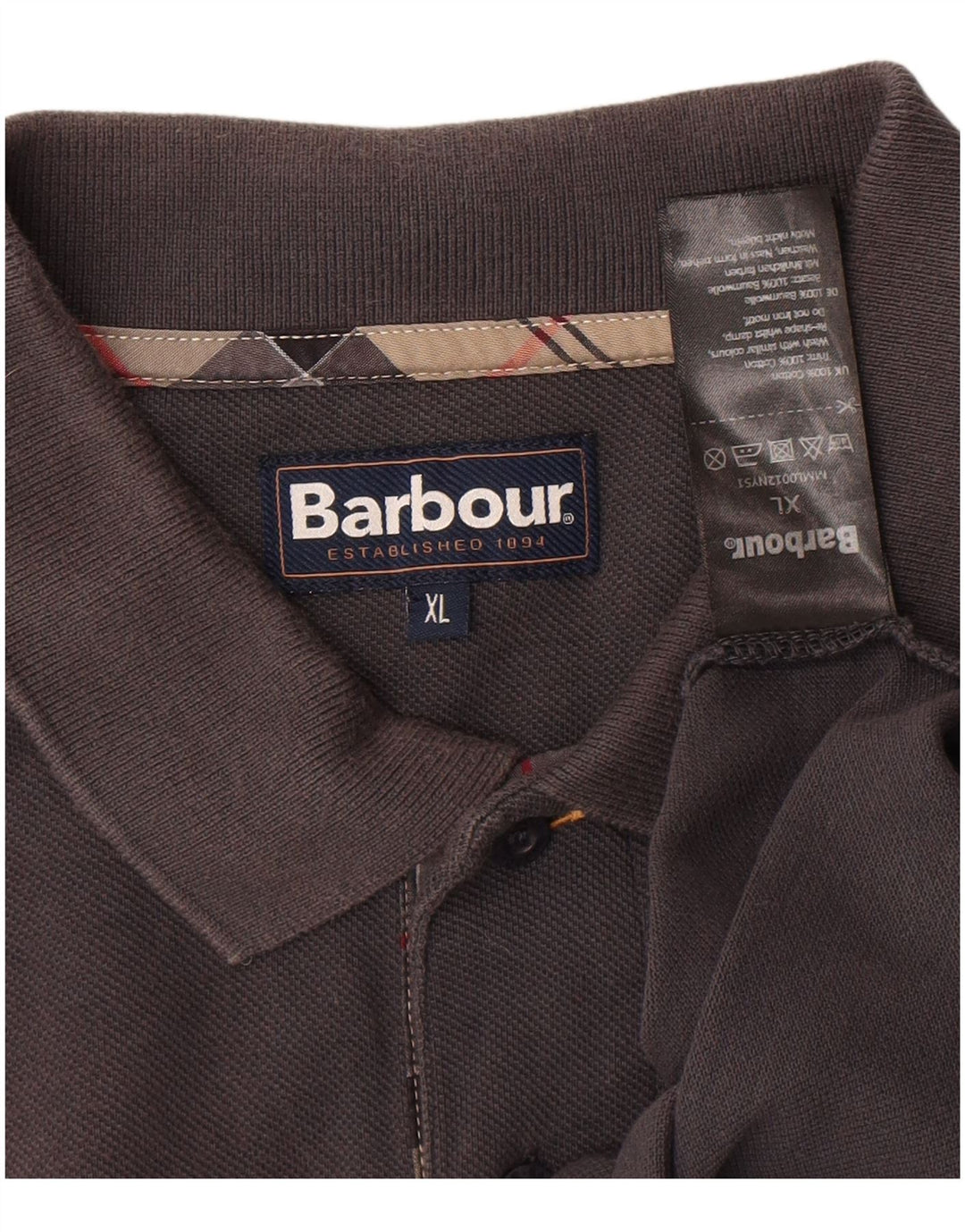 Camisa polo masculina Barbour XL cinza algodão