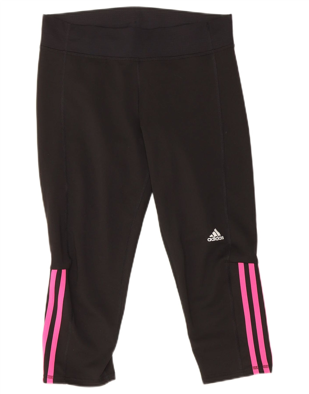 Adidas Womens Capri Leggings UK 12/14 Médio Preto Poliéster