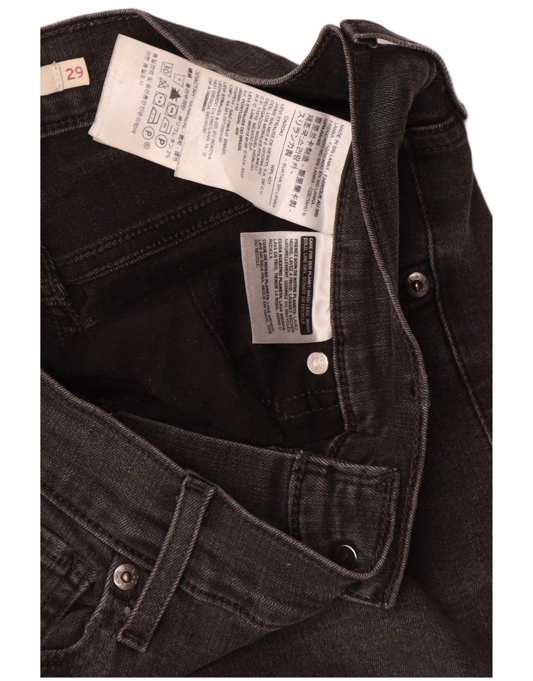 Calça jeans feminina Levi's Mile High Slim W29 L26 algodão preto