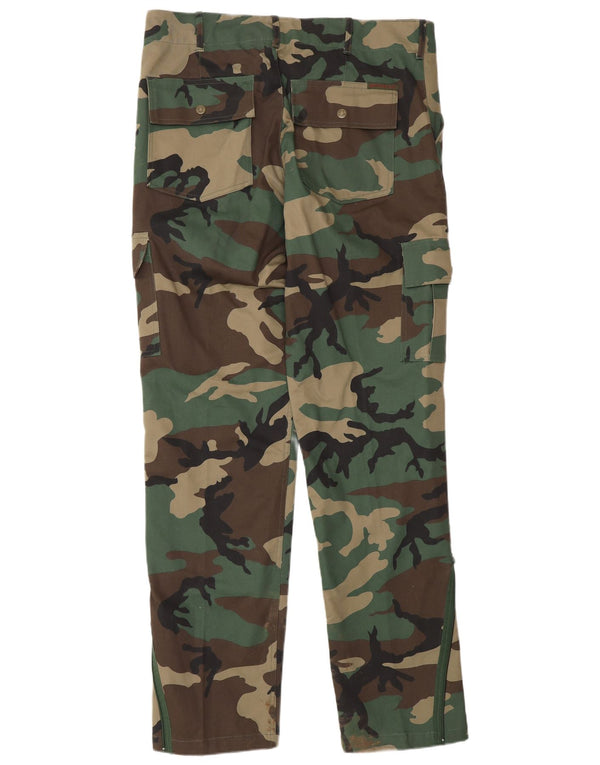 Calça cargo gráfica masculina vintage IT 52 XL W36 L33 camuflagem marrom