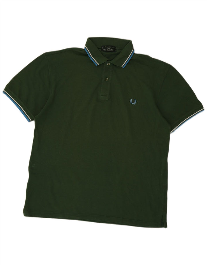 Camisa polo masculina Fred Perry grande algodão verde
