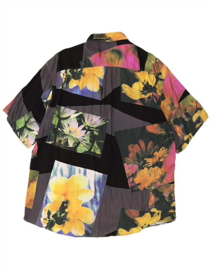 Camisa masculina de manga curta Fairbanks tamanho 42 patchwork grande multicolorido