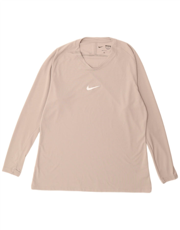 Top Nike Masculino Dri Fit Slim Fit Manga Longa 2XL Cinza Poliéster