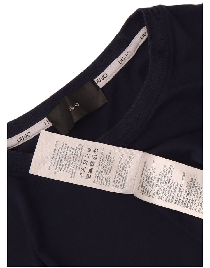 Camiseta masculina Liu Jo Top médio algodão azul marinho