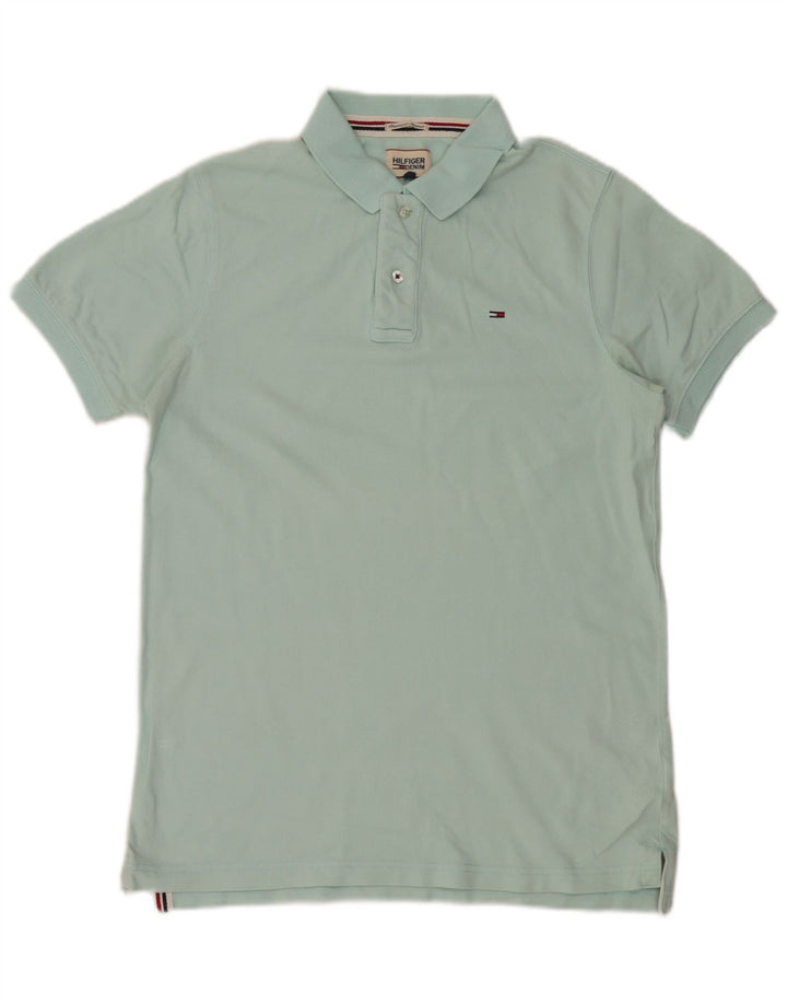 Camisa polo masculina Tommy Hilfiger grande algodão turquesa