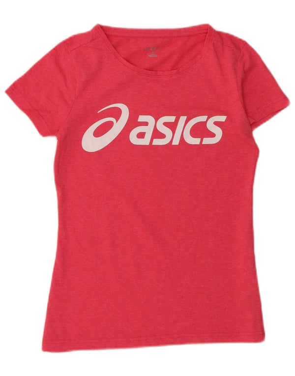 Camiseta feminina ASICS com estampa gráfica UK 8 pequeno algodão rosa